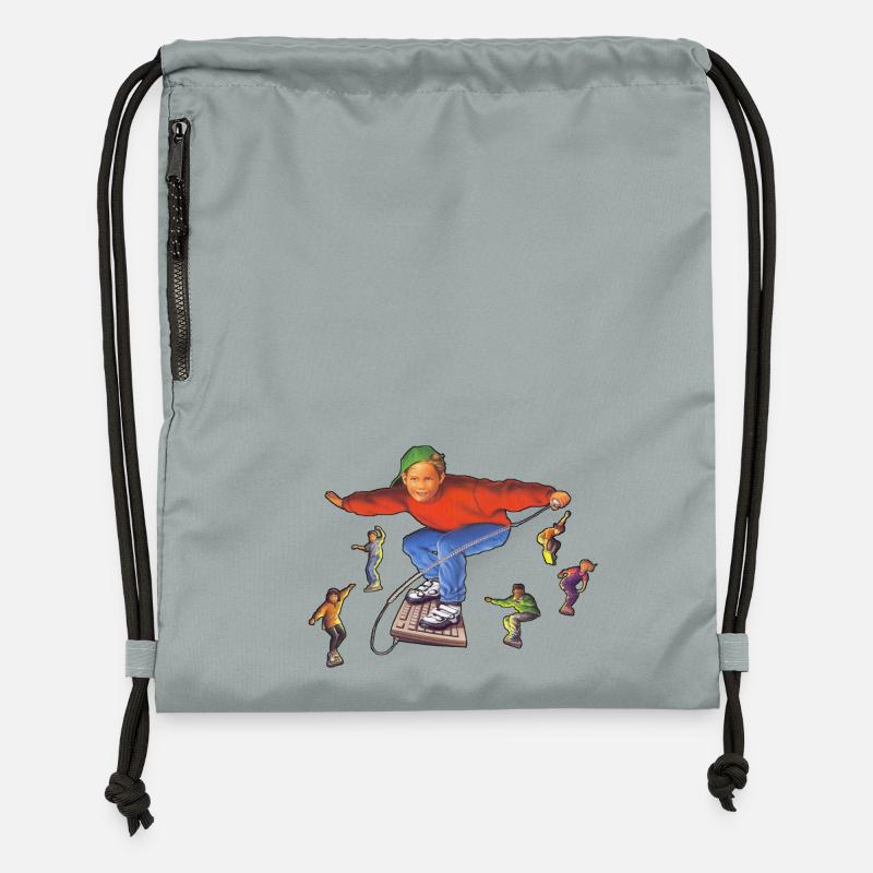 Surfing on the internet - Gymsac made from recycled material - mineral charcoal grey