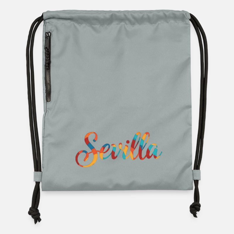 Sevilla Regenbogen Script - Turnbeutel aus Recycling-Material - Steingrau mineral wash