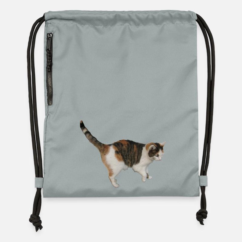 Chat - Sac à cordon en polyester recyclé - gris fer délavé