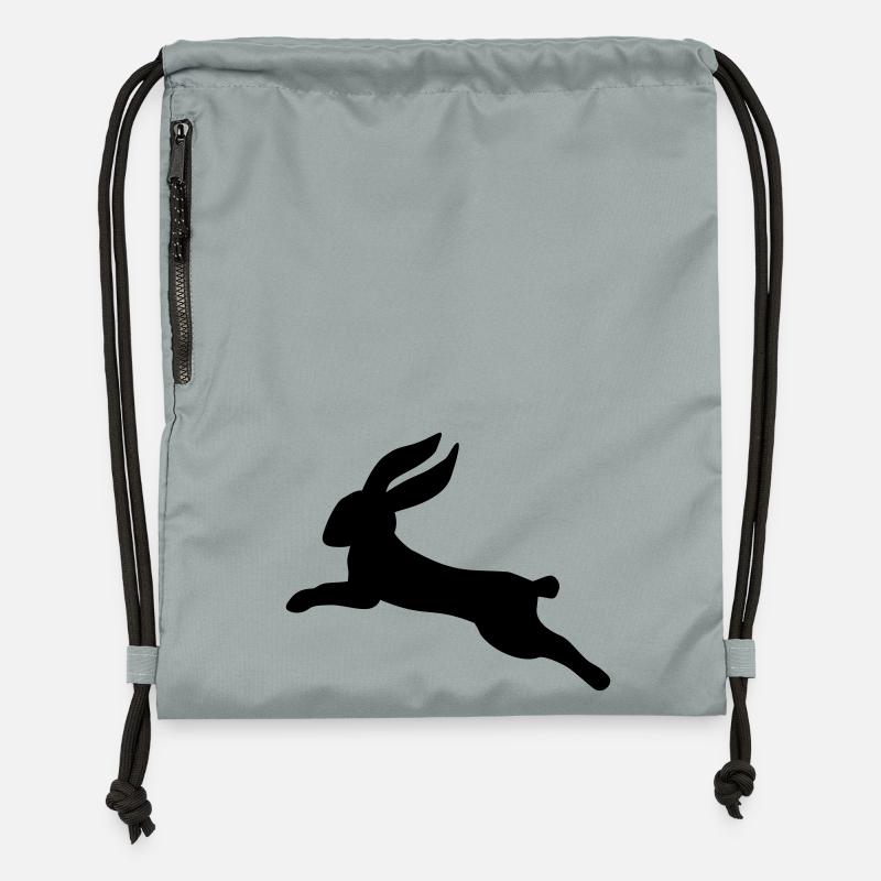 Hase - Turnbeutel aus Recycling-Material - Steingrau mineral wash