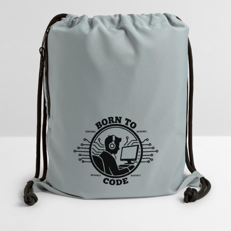 Coder Born to Code Programmer Gymsac made from recycled material