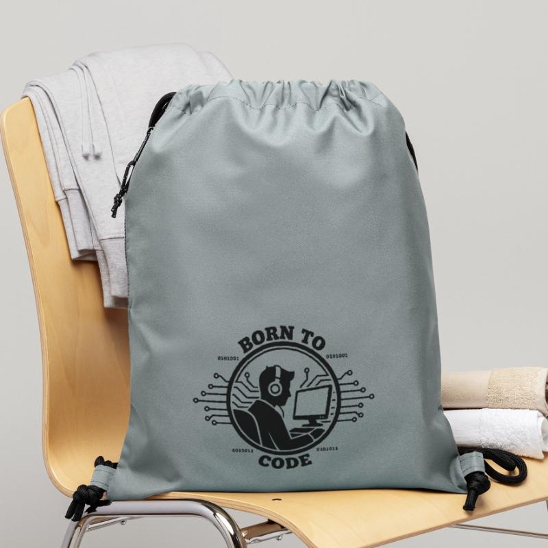 Codeur né pour coder Programmeur Sac à cordon en polyester recyclé