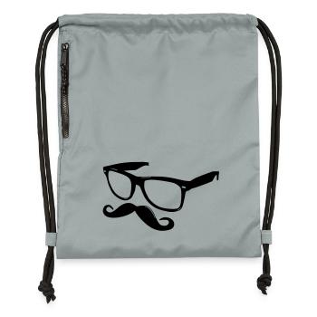 nerdy moustache - Gymsac made from recycled material - mineral charcoal grey - Front
