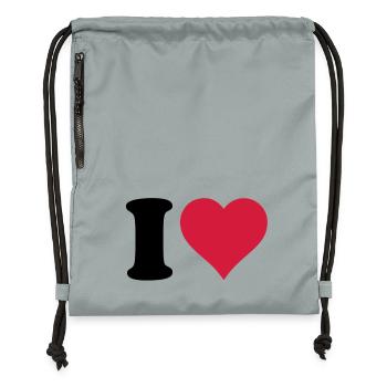 I_love - Gymsac made from recycled material - mineral charcoal grey - Front