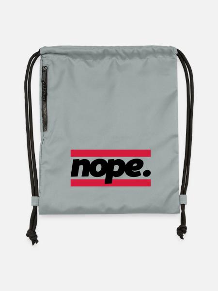 nope graphic - Turnbeutel aus Recycling-Material - Steingrau mineral wash