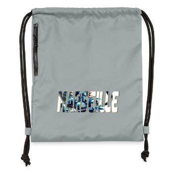 Marseille design stylisé BD - Sac à cordon en polyester recyclé - gris fer délavé - Devant