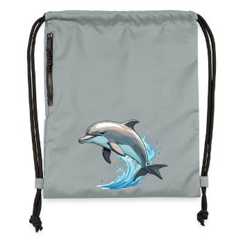 Dauphin - Mignon Ocean Pet Design - Sac à cordon en polyester recyclé - gris fer délavé - Devant