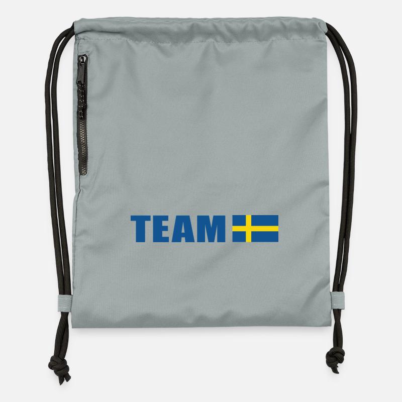 Support-Team Schweden - Turnbeutel aus Recycling-Material - Steingrau mineral wash