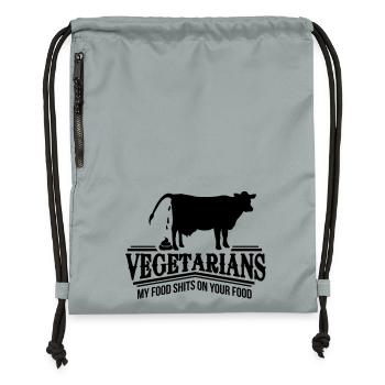 Vegetarians - my food shits on your food - Sac à cordon en polyester recyclé - gris fer délavé - Devant