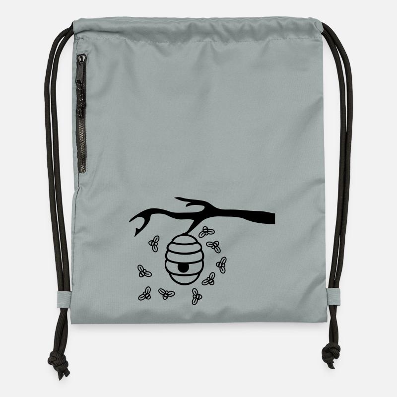 Beehive Branch - Gymsac made from recycled material - mineral charcoal grey