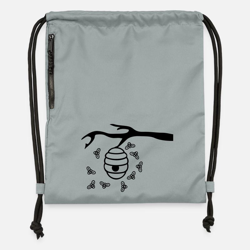 Beehive Branch - Sac à cordon en polyester recyclé - gris fer délavé