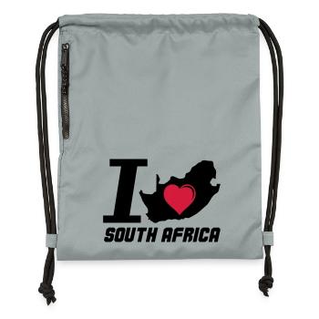 south_africa_i_love_02 - Gymsac made from recycled material - mineral charcoal grey - Front