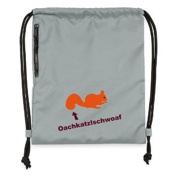 Oachkatzlschwoaf Eichhörnchen - Turnbeutel aus Recycling-Material - Steingrau mineral wash - Vorne