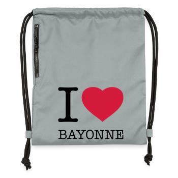 I LOVE BAYONNE France Frankreich - Sac à cordon en polyester recyclé - gris fer délavé - Devant