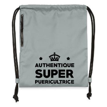 Puériculture / Puéricultrice / Bébé / Maternelle - Sac à cordon en polyester recyclé - gris fer délavé - Devant