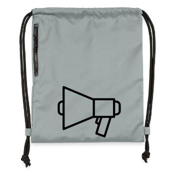 Protestation du porte-voix - Sac à cordon en polyester recyclé - gris fer délavé - Devant