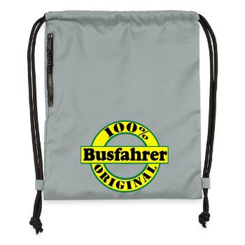 Busfahrer Bus Omnibus 100% Busfahrer Original(25) - Turnbeutel aus Recycling-Material - Steingrau mineral wash - Vorne