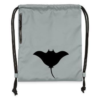 manta symbol tattoo pacific tribal - Gymsac made from recycled material - mineral charcoal grey - Front