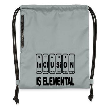 Inclusion is elementary, crucial, essential # - Gymsac made from recycled material - mineral charcoal grey - Front