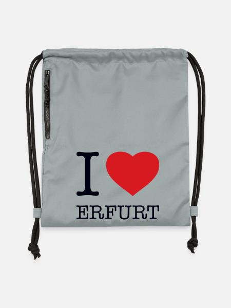 I LOVE ERFURT - Turnbeutel aus Recycling-Material - Steingrau mineral wash