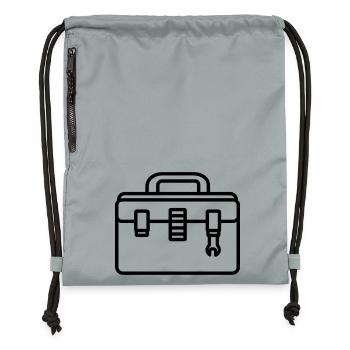 boîte à outils - Sac à cordon en polyester recyclé - gris fer délavé - Devant