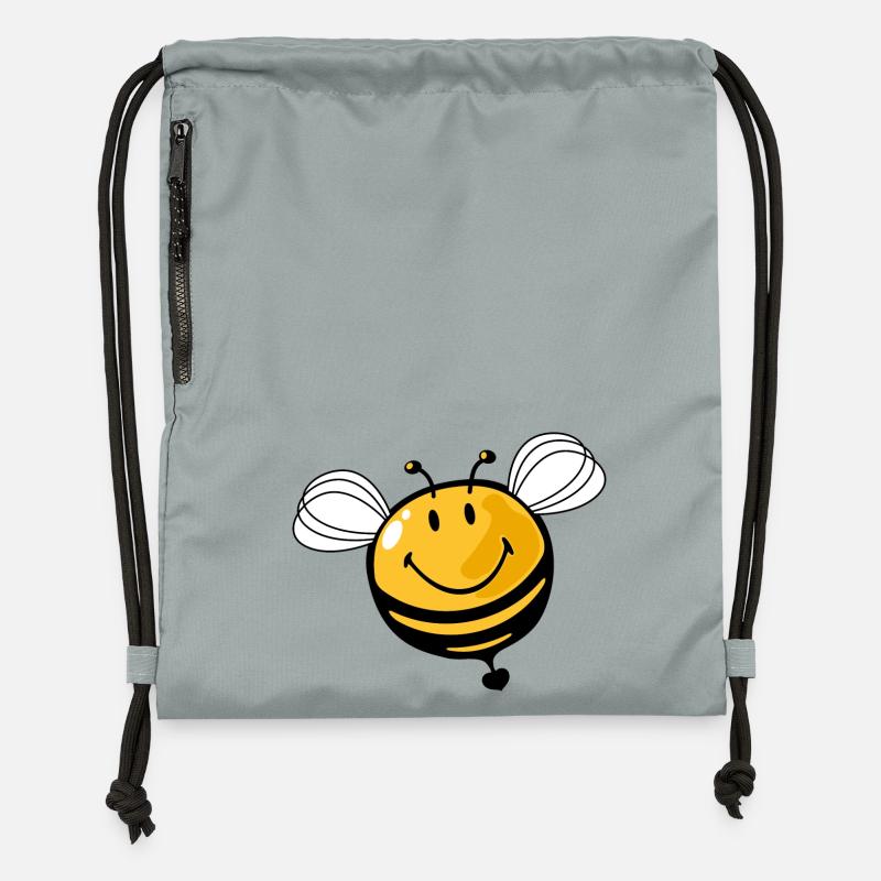 Smiley Bee - Sac à cordon en polyester recyclé - gris fer délavé