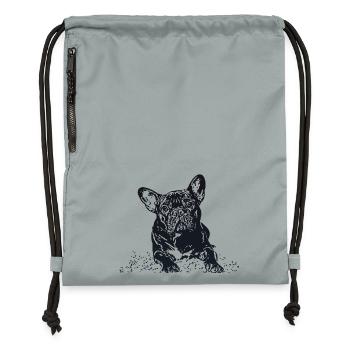 French Bulldog - Gymsac made from recycled material - mineral charcoal grey - Front