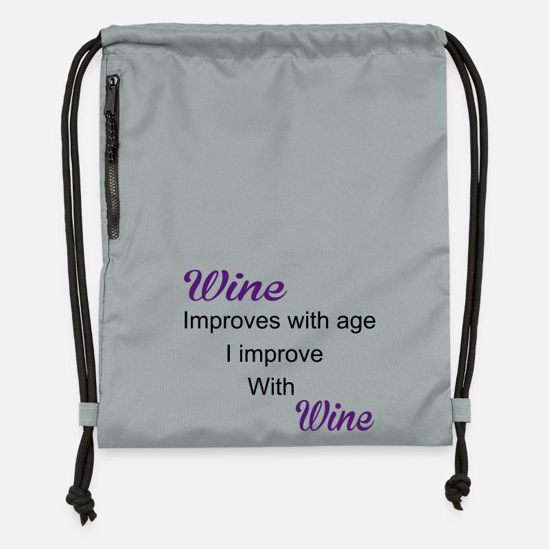 Wine - Sac à cordon en polyester recyclé - gris fer délavé