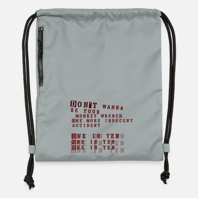 clé de singe - foo fighters - Sac à cordon en polyester recyclé - gris fer délavé