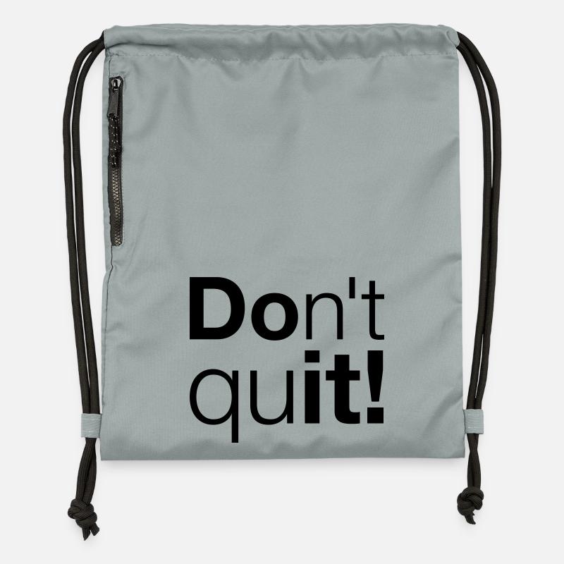 Motivation Don't quit do it - Gymsac made from recycled material - mineral charcoal grey