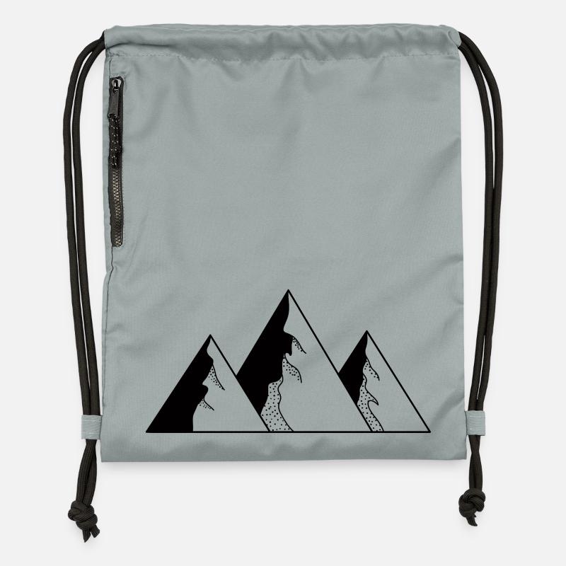 Montagnes - Sac à cordon en polyester recyclé - gris fer délavé