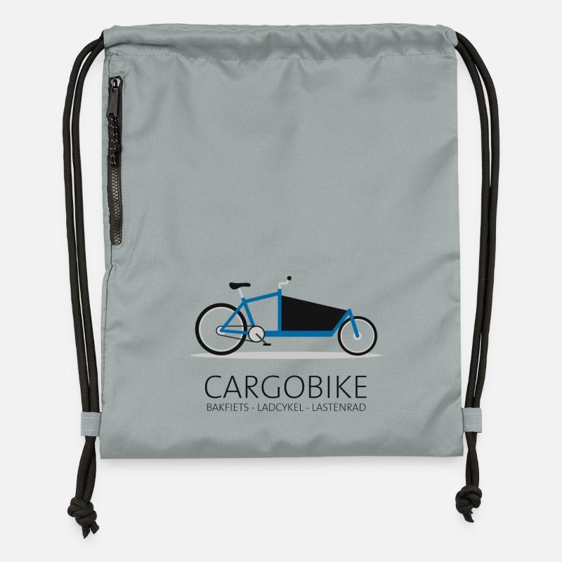 Cargobike Bakfiets Ladcykel cargo vélo - Sac à cordon en polyester recyclé - gris fer délavé