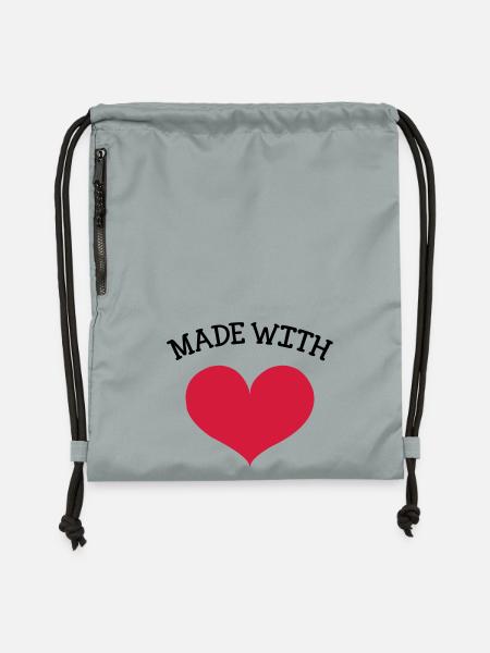 made with love - Turnbeutel aus Recycling-Material - Steingrau mineral wash