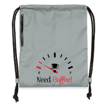 Need Coffee 1 - Gymsac made from recycled material - mineral charcoal grey - Front