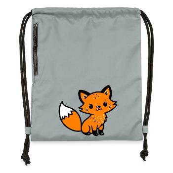 Fuchs Niedlich Comic - Turnbeutel aus Recycling-Material - Steingrau mineral wash - Vorne