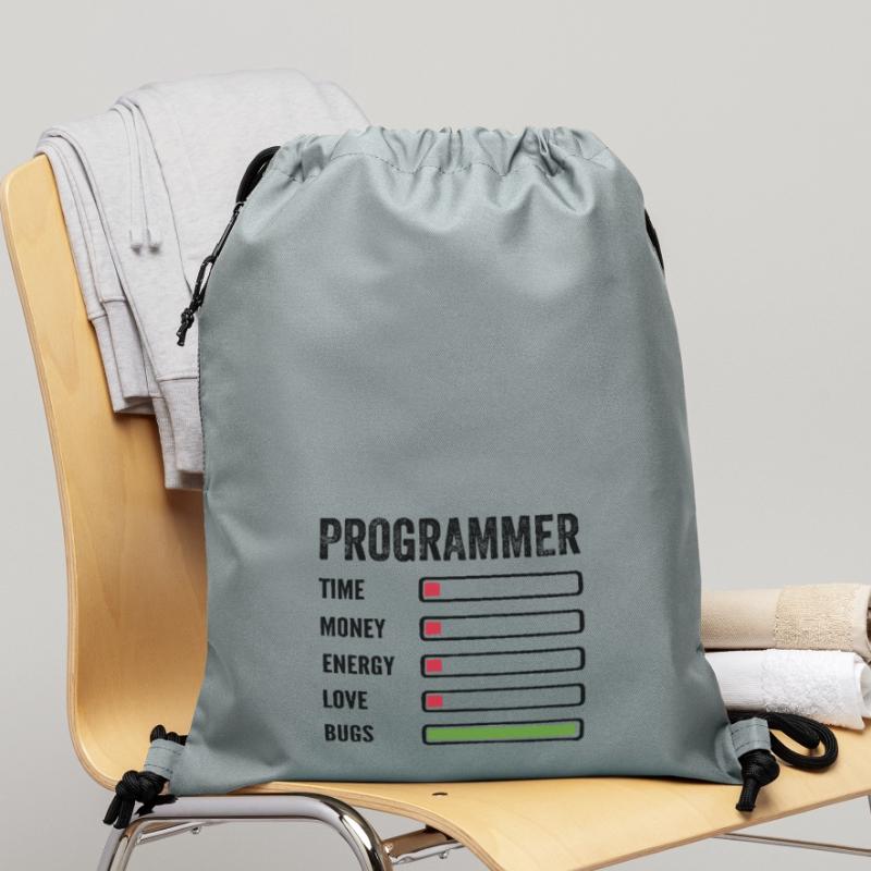 Developer Humor Programmer Coder Gymsac made from recycled material