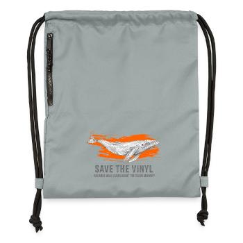 Whale & Vinyl Rescue Art - Gymsac made from recycled material - mineral charcoal grey - Front