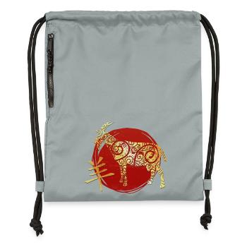 Ziege Chinesisches Tierkreiszeichen Horoskop - Turnbeutel aus Recycling-Material - Steingrau mineral wash - Vorne