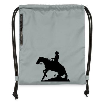Westernreiten Mann - Turnbeutel aus Recycling-Material - Steingrau mineral wash - Vorne
