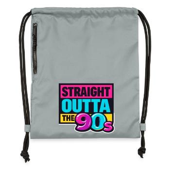 Straight Outta The 90s Neon - Turnbeutel aus Recycling-Material - Steingrau mineral wash - Vorne