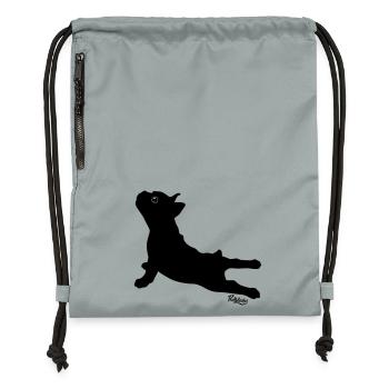 Aphrodite | Französische Bulldogge - Turnbeutel aus Recycling-Material - Steingrau mineral wash - Vorne