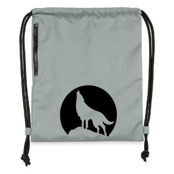 Wolf - Mond - Turnbeutel aus Recycling-Material - Steingrau mineral wash - Vorne