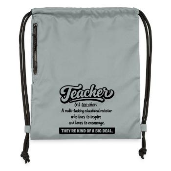 Teacher : Inspire & Encourage - Gymsac made from recycled material - mineral charcoal grey - Front