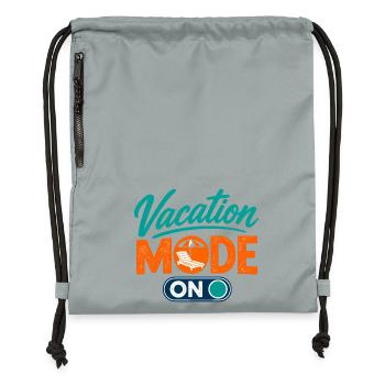 Vacation Mode ON Urlaubsmodus an – Sommer-Feeling - Turnbeutel aus Recycling-Material - Steingrau mineral wash - Vorne