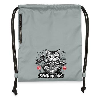 Ramen Katze Kanagawa - Turnbeutel aus Recycling-Material - Steingrau mineral wash - Vorne