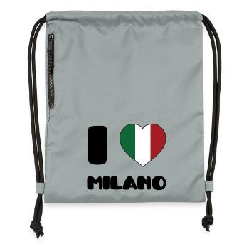 I love Milano - Gymsac made from recycled material - mineral charcoal grey - Front