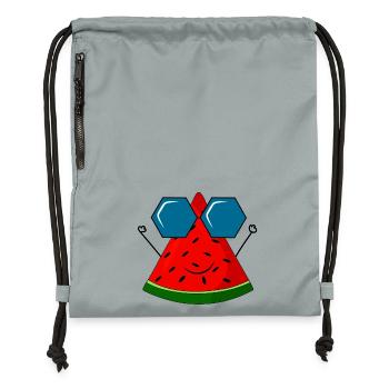 summer, watermelon, sun - Gymsac made from recycled material - mineral charcoal grey - Front