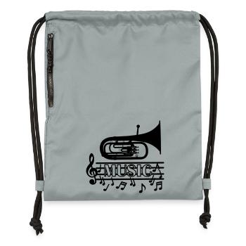 Baritone music logo - Gymsac made from recycled material - mineral charcoal grey - Front