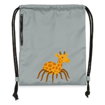 Cute Spider Giraffe - Gymsac made from recycled material - mineral charcoal grey - Front