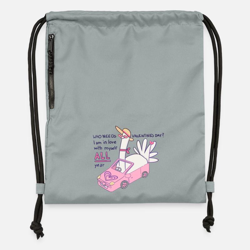 Who needs valentines day? - Gymsac made from recycled material - mineral charcoal grey